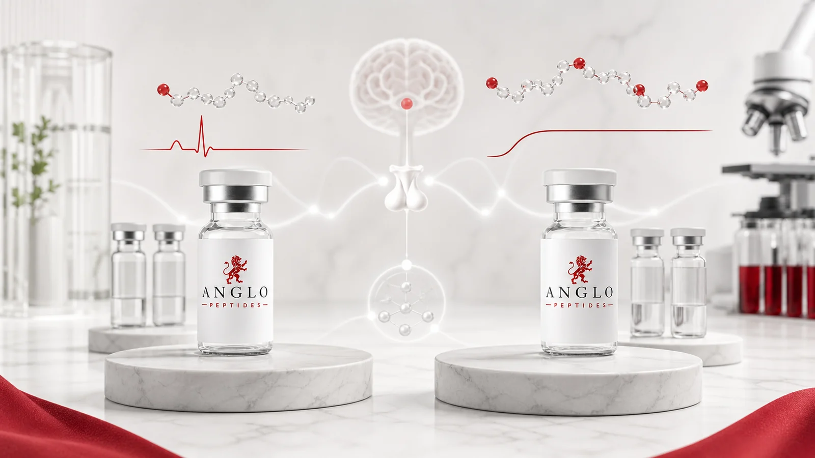 Sermorelin and CJC-1295 laboratory comparison with peptide-chain models and research vials