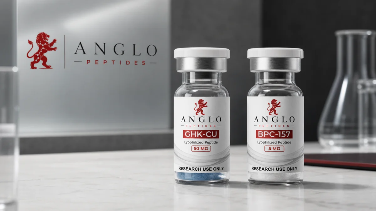 Anglo Peptides illustration for GHK-Cu and BPC-157 research